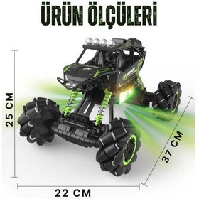 Resim Işıklı Sesli Müzikli Şarjlı Bilek Kumandalı Drift Atan 4x4 Canavar Oyuncak Off-road Aracı Çok Renkli 