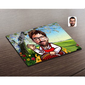 Resim Kişiye Özel Erkek Barbekü Chef Karikatürlü Ahşap Puzzle-1 