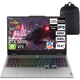 Resim LENOVO LOQ Ryzen 7-250 16 GB 1 TB RTX5050 15.6" FHD 144Hz Win 10 Pro + S.Çantası 83JG006ATRHMF46 