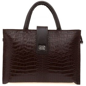 Resim Bilik Deri Kahve Kroko Deri Unisex Laptop & Evrak Çantası BLM093 Kahve Kroko 