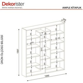 Resim Dekorister Ample Kitaplık Ceviz 