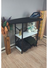 Resim İyimi Ekinezya Smart Fix Dolaplı Raflı Sabit Ütü Masası Siyah 