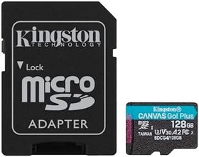 Resim Kingston 128GB Canvas Go Plus microSD Card | Up to 200MB/s | Class 10, UHS-I, U3, V30, A2 | SDCG4/128GB 