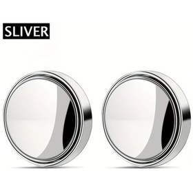 Resim Willowhaven İki Adet 360 Derece Hd Gümüş Yuvarlak Araç Yan Aynaları, Ayarlanabilir Kör Nokta Aynası Çocuk Güvenliği 