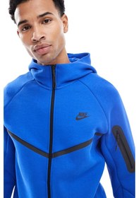 Resim Nike Tech Fleece Full Zip Windrunner Hoodie Kapüşonlu Unisex Sweatshirt Mavi Mavi 