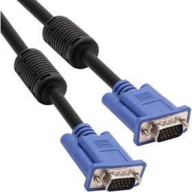 Resim Vcom 30MT Mavi Konnektörlü Siyah VGA-M-VGA-M Kablo Yüksek Hız Destekli Dayanıklı Tasarım 