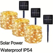 Resim (3 Paket) Yumuşak Bakır Tel Güneş Işıkları, Sıcak Renk, 8 Aydınlatma Modu, Esnek Metal Tel Her Şekilde Şekillenebilir, Bahçeler, Çimler, Ağaçlar, Korkuluklar, Bahçeler, vb. için Parlak Dekoratif Işıklar, Dış Mekan / İç Mekan Toz Geçirmez ve Su Geçirmez Derecelendirme IP54, Kendi Yapımı Dekoratif Işıklar. 