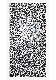 Resim BLACK LEOPARD Dijital Baskılı 75x150 Cm Plaj Havlusu Siyah 