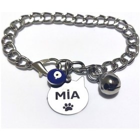 Resim Isimli Kedi Tasması, Zincir Tasma, Kedi Kolyesi, Kedi Isimlik 