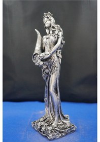 Resim Fortuna Bereket Tanrıçası Heykeli - 28 Cm Mitolojik Biblo Hediyelik Eşya Ev Dekor Gümüş 