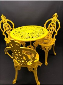 Resim Aluminyumdokumcu Döküm Sandalye Padişah Sarı 3+1 