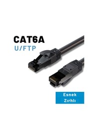 Resim Irenıs 1 Metre Cat6a U/ftp Flexarmor Esnek Çelik Zırh Kablo 