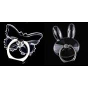 Resim GongtuShop Kelebek Tavşan Stili Parmak Yüzük Cep Telefonu Akıllı Telefon Standı Tutucu Yuvarlak Telefon Yüzük Şeffaf Kalp Tutucu Yıldız Soket Araç Montaj Standı (Yurt Dışından) 