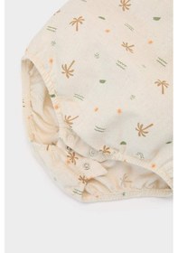 Resim DeFacto Erkek Bebek 2'li Takım Palmiye Desenli Kısa Kollu Keten Çıtçıtlı Body Beli Lastikli Şort E8380A525SMBG286 Bej 