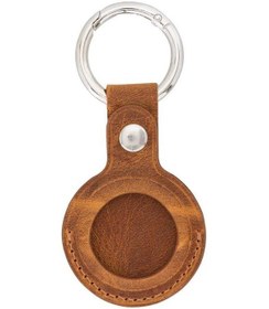 Resim Bloompaw Moccasin Hakiki Deri Apple Uyumlu AirTag Kılıfı Kahverengi 