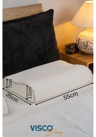 Resim Visco Yastık Aylona Ortopedik Yastık Viskon Kılıflı 55x35x11-7 Cm 