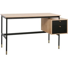 Resim Madrid 2 Çekmeceli Çalışma Masasıceviz-siyah 137.5x54x76 Cm Siyah 