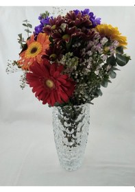 Resim Delisoga Daire Desenli Kristal Vazo Billur 