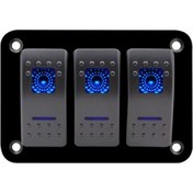 Resim Araba Styling 3 Çete Su Geçirmez Araba Otomatik Tekne Deniz Led Rocker Switch Panel (Yurt Dışından) 