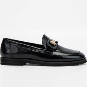 Resim Tamer Tanca Kadın Hakiki Deri Siyah Rugan Loafer Ayakkabı 961 2301 Bn Ayk Sk23/24 Sıyah Krsk Rgn Siyah 