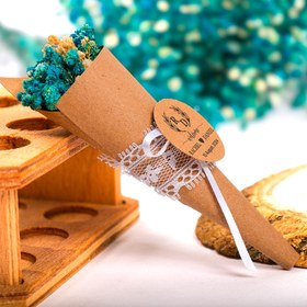 Resim Kişiye Özel Mıknatıslı Mini Buket Düğün Hediyesi, Kına Hediyeleri, Nikah Hediyeleri Yaka Çiçeği 