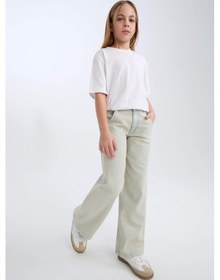 Resim DeFacto Kız Çocuk Wide Leg Geniş Paça Jean Pantolon D9128A825SPNM39 Mavi 