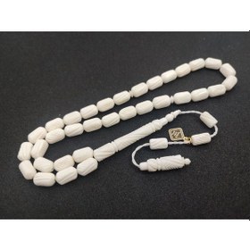 Resim İskeçe Tesbih Exclusive İskeçeli Cemil Usta Eseri Full Kalem Oyma El Boy Deve Kemiği Tesbih 6448 
