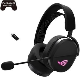 Resim ASUS ROG Pelta Kablosuz Oyun Kulaklığı (BT, ROG SpeedNova 2.4GHz, USB-C, Hafif 309g, 50mm ROG Titanyum Kaplama Sürücüler, 10mm Süper Geniş Bantlı Mikrofon, RGB, 70HR Pil, PC, Switch, PS5) - Siyah 
