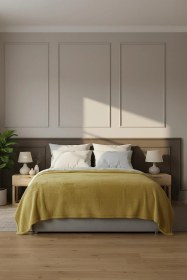 Resim Pufina 200x220 Çift Kişilik Tavşan Tüyü Battaniye Safran 