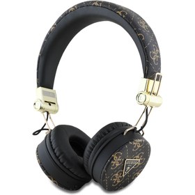 Resim Guess Orjinal Lisanslı PU Desenli Metal Üçgen Logolu Kulak Üstü Bluetooth Kulaklık - Siyah 