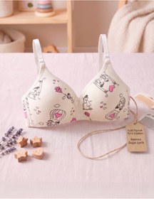 Resim Lavint Homewear Pamuklu Kız Çocuk Alıştırma Sütyeni Balensiz Çıkarılabilir Askılı Kalpli Balon Desenli 