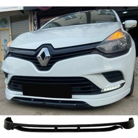 Resim Renault Clio 4 2 Parça Ön Ek Karlık Abs Plastik Mat Siyah 2016 2018 2019 Makyajlı Kasa Karlık+bodykit+ek 