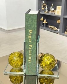 Resim Kristal Küre Kitap Tutucu Yağ Yeşili 