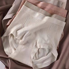 Resim 6 adet Basit Dikişsiz Yüksek Bel Karın Kontrol Külotu, Poliamid ve Elastan Kadın İç Çamaşırı, Yüksek Destekli Nefes Alabilir Düz Renkli Üçgen Külot 