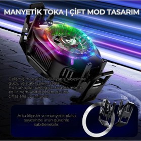 Resim Coofbe Gösteregeli 5000 Rpm Turbo Fan Işıklı Klipsli Buz Etkili Telefon Soğutucu Radyatör Tüm Telefonlara Uyumlu 