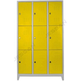 Resim Jessan Ofis 9 Lu Eko Soyunma Dolabı Gri Sarı 