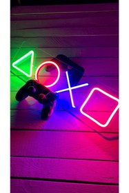Resim vinyuup Playstation Tuş Takımı Neon Led 