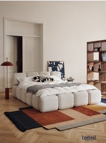 Resim Most Oktagon Bazalı Karyola 180x200 Beyaz Bukle Kumaş İşbir Kuştüyü Sünger 