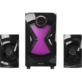 Resim Mikado MD-370BT 2+1 38W Siyah BT/AUX/USB/FM/LED Işıklı Multimedia Speaker 