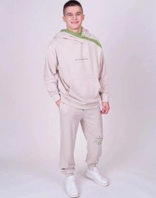 Resim Marions Çocuk 2 İplik Kumaş Pamuklu Sırtı Yazı Detaylı Kapüşonlu Tasarım Sweatshirt-13541 Bej 