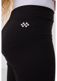 Resim Tommylife Siyah Pamuklu Kısa Paça Standart Fit Basic Kız Çocuk Tayt - 75188 Siyah 