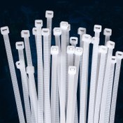 Resim 100 Adet Beyaz Kablo Bağı, Maksimum 22.68 kg Çekme Dayanıklılığına Sahip Yüksek Kaliteli Plastik Bağlar, İç ve Dış Mekan Kullanımı İçin Kendinden Kilitlenen Naylon Beyaz Bağlar, 10.16 cm/15.24 cm/20.32 cm/25.4 cm/30.48 cm 