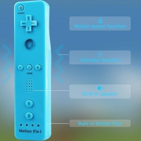 Resim OSTENT Nintendo Wii/Wii U Konsol Oyunu için Motion Plus Dahili 2'si 1 Arada Uzaktan Kumanda, Renk Mavi 