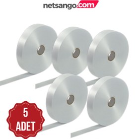 Resim Netsan Etiket 5cm Beyaz Saten Kumaş 5x200mt Hafif Yıkamaya Uygundur 