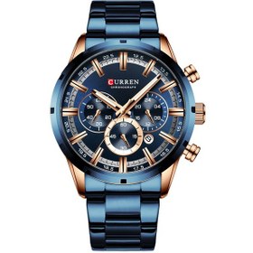 Resim Tenfowee Curren 8355 Erkek Kol Saati - Klasik Ticari Tasarım, 3atm Su Geçirmez, Gündelik Takvim, Kronograf, 24 Saat Alt Gösterge, Luminöz İşaretçiler, Alyaş Kordon - Mavi Çok Renkli 