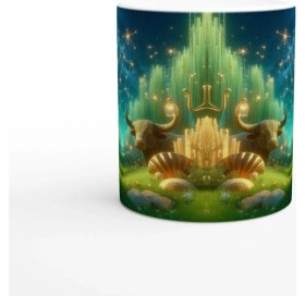 Resim Boğa Burcu Baskılı Kahve Kupası - Astral Denizaltı Dünyası Vs3 