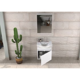 Resim Edremit 55cm Beyaz Banyo Dolabı 