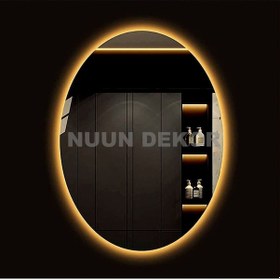 Resim Nuun Dekor 80x60 Elips Banyo Aynası - Gün Işığı Ledli Trafolu Şeffaf 