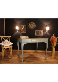 Resim Wooding-Mobilya Wooding 120 Cm Çekmeceli Masif Gri Naturel Çalışma Masası 