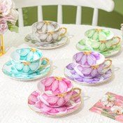 Resim 1 set seramik kahve fincanı ve tabağı, ev, mutfak, yemek odası, oturma odası hediyesi, içme suyu bardağı, çay fincanı, soğuk içecek kadehi, ısı tutucu ve soğutma kupası, çay, kahve, süt, meyve suyu için uygun, düğün, ziyafet, doğum günü hediyesi 